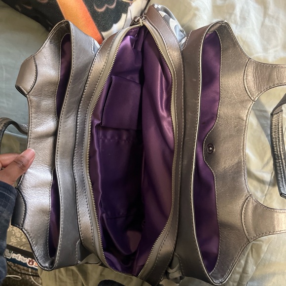 Coach Metallic Silver and Gray Shoulder Bag - Picture 3 of 5